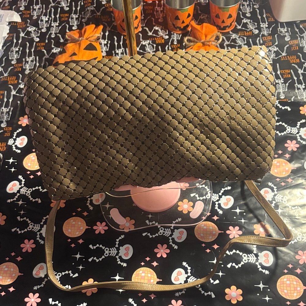 GUC! Vintage Whiting & Davis Tan Crossbody Bag